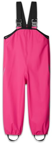 Reima - Lammikko Regenhose für Kinder Wasserdicht - Strapazierfähige Matschhose Jungen und Mädchen mit verstellbaren Hosenträgern, elastischen Beinabschlüssen - Candy pink, 92