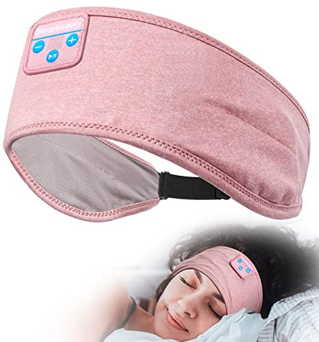 Perytong Casque de Sommeil réglable Bluetooth – Bandeau Doux et Confortable, Longue durée de Jeu avec Haut-parleurs intégrés, Parfait pour Dormir, entraînement, Course, Yoga, Voyage, insomnie