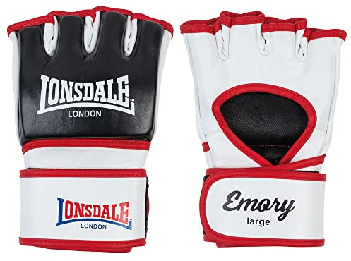 Lonsdale MMA-Trainingshandschuhe aus Leder Emory Black/White/Red M
