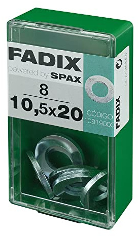 Box S, 8 Stück, flach, Zink, 10,5 x 20 mm, Fadix