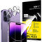 NEW'C 4 Pack, 2 Pack for iPhone 14 Pro Max Screen Protector (6.7 inch) + 2 Pack Camera Lens Protector, Sensor Protection,Case Friendly Tempered Glass Film