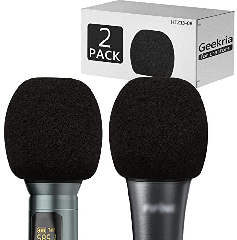 Geekria for Creators Schaumstoff-Windschutzscheibe kompatibel mit Fifine K6, K8, K025, K036, DJ-K036A, K040 Mikrofon-Antipop-Schaumstoffabdeckung, Schwammschaumfilter (Schwarz/2 Stück)