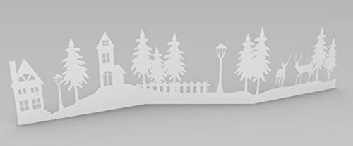 VBS Papier-Silhouette Winterlandschaft, Papier-Deko, Höhe 15.5 cm, Länge 69.5 cm, Karton, Motivgröße 2.3-13.5 cm, Weihnachten, ideal für Festliche Dekorationen und kreative Bastelprojekte