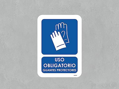 Oedim Pack de 5 Señaléticas Uso Obligatorio Guantes Protectores, 14,85x21cm, Duradera y Económica, Fabricado PVC