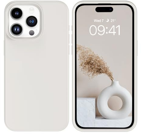 YINLAI für iPhone 15 Pro Hülle Silikon,Handyhülle, Schutzhülle Slim iPhone 15 Pro Case Cover Liquid Silikon Gel Matte Kratzfest Hülle für iPhone 15 Pro 6,1 Zoll,Beige Crème