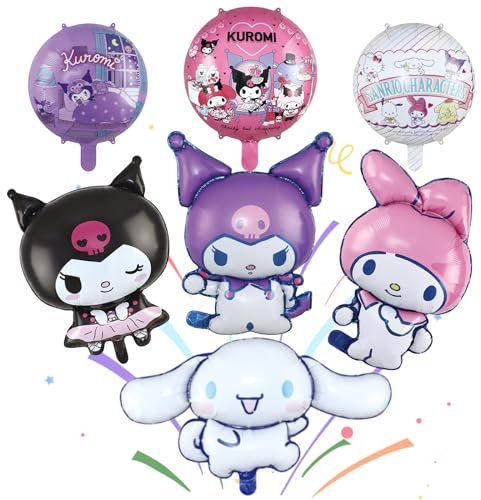 Clvsyh Juego Kuromi Globos - 7Pcs Foil Globo Para Decoración de Cumpleaños - Tema Fiesta Para Niñas