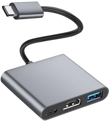 ZUOQIANG Adaptateur USB C vers HDMI, Adaptateur USB C HDMI 3 en 1 avec Sortie 4K Port USB 3.0 et Port de Charge de Type C 100 W, pour MacBook Pro iPad Pro projecteur etc