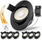 LED Einbaustrahler Schwenkbar LED Spots 230V Dimmbar 5W, Schwarz Deckenspots LED Warmweiß 3000K, 3 Stufig Dimmbar Spots Deckenleuchte 68mm Einbauleuchten Ultra Flach für Bad, Schlafzimmer, 6er Set