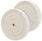 Shengxi 150mm Disco di Lucidatura in Cotone 2 Pezzi Rotella di Lucidatura a Forma di Spirale Tampone Lucidante con Foro da 12,7 mm (70 Strati) per Levigatrice da Tavolo Bianco