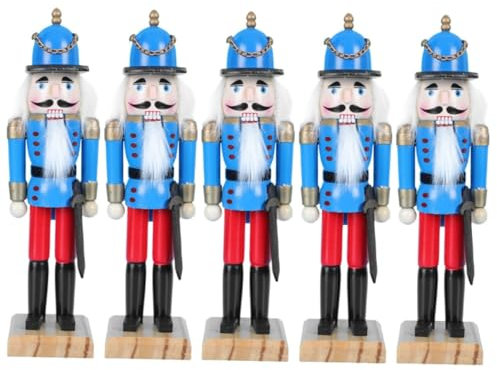 Cabilock Lot De 5 Casse-Noisettes en Bois pour Décoration Dintérieur De Noël À LED Idéal pour La Maison La Voiture Ou Le Bureau