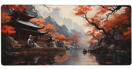 Schreibtischunterlage Landschaft Mauspad XXL 700 x 300 x 3mm Groß Mauspad Zen Gaming Mousepad, Desk Mat, Mouse Pad mit Anti-Rutsch-Gummiboden,Gaming Zubehör Zimmer Deko Aesthetic,Geschenke für Männer