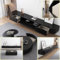 XDXINY TV-Hängeschrank aus Massivholz, für Wohnzimmer, Zuhause, Couchtisch, TV-Schrank, 140, 160, 180, 200, 220, 240 cm, mehrere Größen verfügbar (schwarz, 260 x 20 x 24 cm)