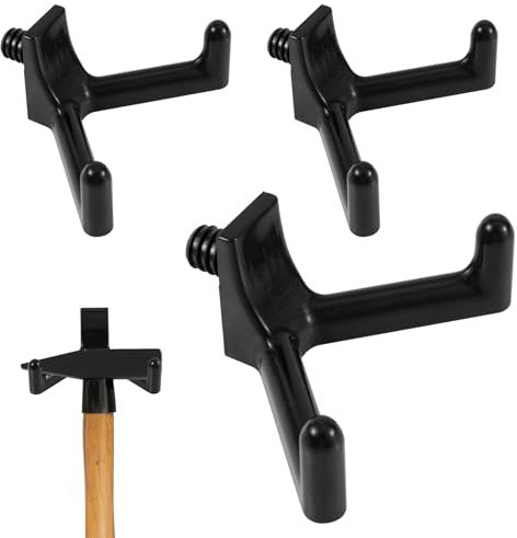 3pcs Tool Hooks for Suncast, Double Head Design Shed Hooks Essential Shed Organization Accessories for Shovels Rakes Compatible with Suncast Shed(Black)