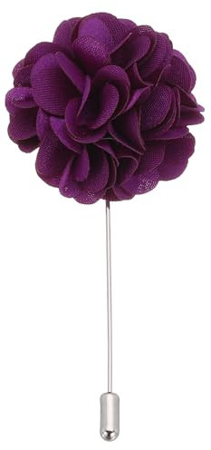 PATIKIL Blumenanstecker Pin, 1 Stück Reversnadel für Herren Camellia Blume für Anzug Hochzeit Abschluss Jubiläum Brosche Abschluss Outfit Zubehör, Lila