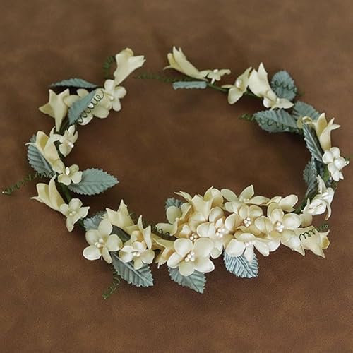 champracer Blumenkrone, Blumenkranz Stirnband, Blumenkranz Haare Leuchtend für Damen Hochzeit Zeremonie Festival Party Strand (1pcs)