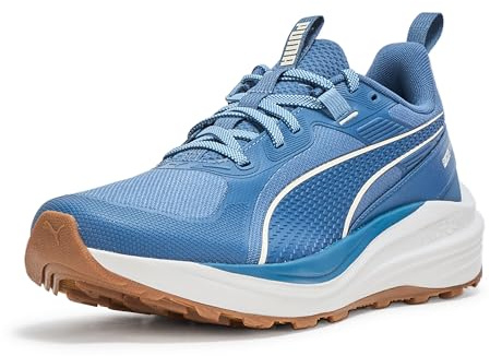 Puma Men's Flare PRO Trail Running Shoes, Dark Indigo-Cool Blue-Alpine Snow, 12