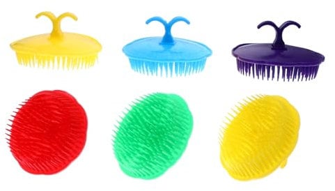 Ipetboom 2 Sätze Massage-shampoo-bürste Tierbürste Haarbürsten Haar Kur Kopfhautwäscher Für Schuppen Pick-kamm Reinigungsbürste Tragbare Reisekämme Anti-schuppen-kämme Plastik 12 Stück * 2