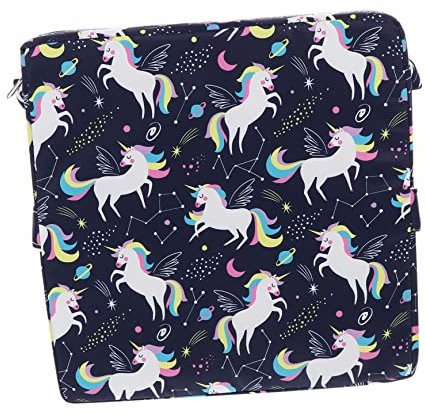 MOLUCKFU Hochstuhl Sitzerhöhungskissen Für Kinder Babys Tragbares Abnehmbares Sitzpolster Aus Waschbarem Köperstoff Mit Einhornmuster Kompakt Für Esszimmer Und Reisen