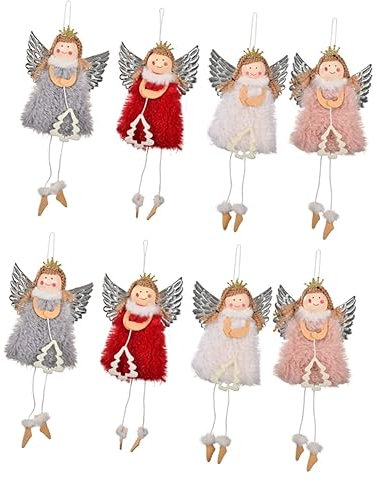 Garneck 2 Sätze Anhänger Für Weihnachtsdekoration Ornamente Plüsch Zwerge Fee Christbaumanhänger Weihnachtsbaumanhänger Weihnachtspuppenanhänger Puppe Hängender Anhänger Stoff 4 Stück * 2