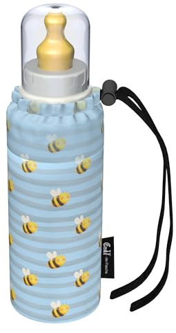 Emil Babyflasche 250ml aus Glas sterilisierbar– BPA-frei & schadstofffrei, isolierend – mit Latexsauger (0-6 Monate) & Anti-Kolik-Ventil für Wasser, Saft & Milch BEES
