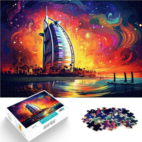 1000 Teile Puzzle für Erwachsene, Farbe Burj Al Arab, für Familienspaß, ganze Familie, 14,96 Zoll x 20,47 Zoll