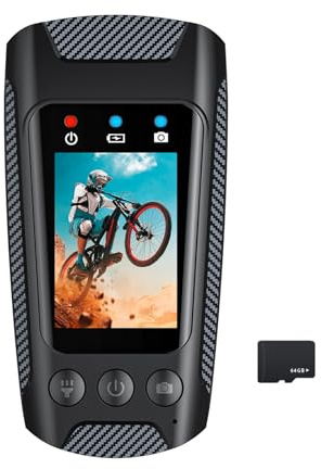 Orolotay 4K 60FPS Multifunctional Cycling Camera Rainproof 2.0 Inch IPS Screen WiFi Connection with LED Flashlight Bike Horn