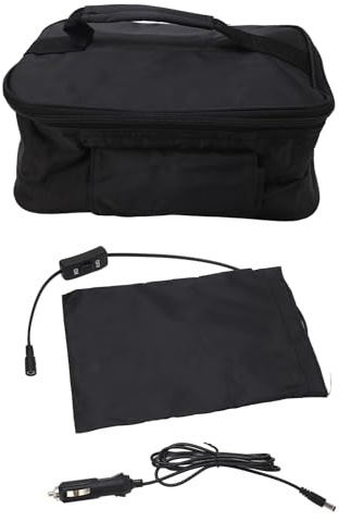 Respicefinem Portable Mini CAR Microondas de 12 V horno eléctrico con función de calefacción rápida ideal para acampar y picnics Este horno negro puede alcanzar 70 grados