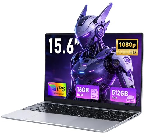 FUNYET 15.6 Laptop 16GB RAM 512GB SSD Win 11 Pro IPS 1920×1080 M3-6Y30 Laptop Supports TF Card, BT 4.2, USB 3.0, HDMI, WIFI 5, 5000mAh, Integrated Webcam, Suitable for Business and Students - QWERTY