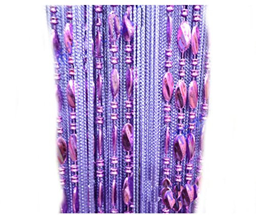 Yiyida 1 Panel String Beaded Fadenvorhang Fadengardine T¨¹rvorhang 300 x 300 cm, f¨¹r Raumteilen und Deko (Lila)