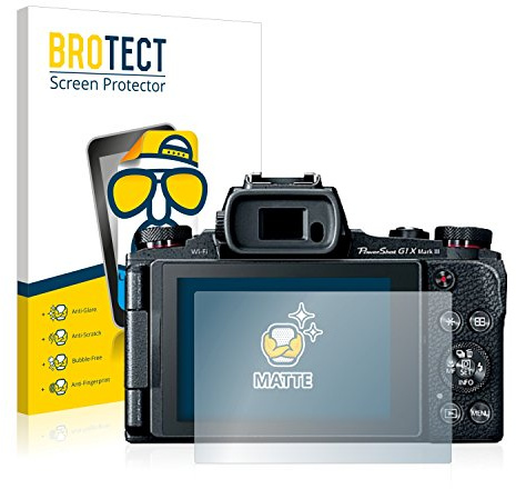 BROTECT Schutzfolie für Canon PowerShot G1 X Mark III | 2 Stück Entspiegelnder Displayschutz Made in Germany Matte Displayschutz-Folie Anti-Reflex Anti-Fingerprint Einfache Montage