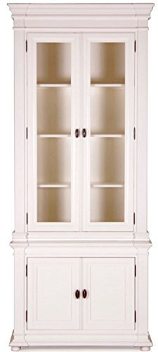 Casa Padrino Landhausstil Vitrinenschrank Antik Weiß 100 x 50 x H. 242 cm - Handgefertigte Shabby Chic Vitrine