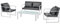 casa.pro Sitzgruppe 'Lerum' Gartenmöbel-Set Gartenstühle Garten Sofa Lounge Weiß/Grau