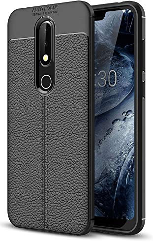 The Keep Talking Shop Black Back Design Cover for Nokia 6.1 Case 2018 Slim-Fit Shock Absorption Anti Scratch Protective TPU Bumper for Nokia 6.1 Phone Case
