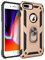 BestST Funda para Apple iPhone 6/7/ 8 Plus,+ HD Protector Pantalla,con Anillo Soporte, Antigolpes Rígida Robusta Carcasa Resistente al Impacto Militar Duradera Blindada Fuerte de Seguridad,Oro