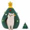 Ushang Pet Albero di Natale Letto per Gatti Tenda Portatile Verde per Animali Domestici Igloo da Interno Cuccia per Gatti, 38 x 38 x 50 cm