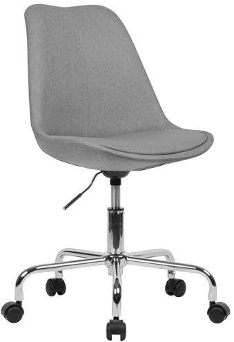 FineBuy Schreibtischstuhl Stoff, Design Drehstuhl mit Lehne, Arbeitsstuhl mit 110 kg Maximalbelastung, Schalenstuhl mit Rollen, Stuhl drehbar