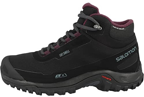 Salomon Shelter Climasalomon™ Waterproof (wasserdicht) Damen Winterschuhe, Schwarz (Black/Ebony/Wine Tasting), 39 1/3 EU