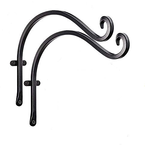 Wankd Blumenampel Halterung, 2 Stück Metall Wandhaken für Blumenampel Wandhalterung Hängeampel Draußen Gusseisen Blumenampelhalter Garten für Zaun Blumenampel Groß, Hängekörbe, Windspiele, Laternen