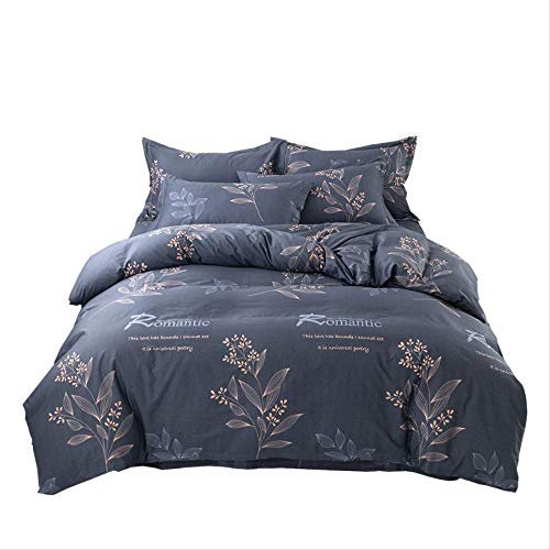 qwqe Algodón Simple Ropa de Cama de Cuatro Piezas de algodón de impresión de algodón Set sábanas 4 Piezas Conjunto 220 x 240cm.