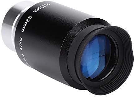 1.25 Inches Telescope Eyepiece, 55 Degree Wide Angle Eyepiece, 32mm Focal Length Telescope Lens for Moon Planetary Observation, Metal Telescope Accessories