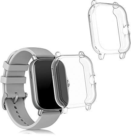 kwmobile Set 2x Custodia Smartwatch Compatibile con Huami Amazfit GTS 3 / GTS 2 / GTS 2e Cover - Case Silicone Protezione Orologio Fitness trasparente