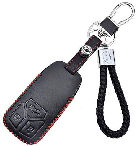 KASER Leather Keyring Case Compatible with Audi A1 A3 S3 A4 S4 A5 S5 A6 A7 Q3 Q5 Q7 TT Protective Key Cover Car Remote Control