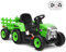 GYMAX Kids Electric Tractor with Detachable Trailer, Remote Control, LED Lights, Music, Horn, USB & Bluetooth, 12V Battery Powered Ride on Car for 3 Years Old + Boys Girls (Green)