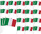BigTree 50 Bandiere Italiane a Manovella, 21.5x14 Cm, Verde, Bianco, Rosso, Per Feste, Parate, Giochi di Calcio, Decorazioni per Bar