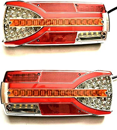 MelTruck® 2x 7 Funktionen LED Rückleuchten 12/24V LKW PKW Anhänger Dynamischer Blinker SET (Links + Rechts)