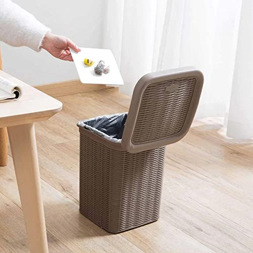 PARASNATH Rattan Design (Brown Colour) Pedal Dustbin 7 Litre Modern Lightweight Dustbin for Home and Office - Made In India (Small Size) 8inchX8inchX11inch (Actual Price 799)