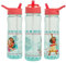 Disney Moana Wasserflasche mit aufklappbarem Strohhalm, 600 ml, offizielles Disney-Merchandise-Produkt, wiederverwendbar, auslaufsicher, BPA-frei, recycelbarer Kunststoff, ideal für Schule,