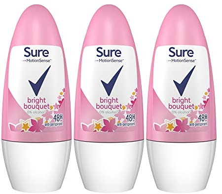 3 x 50 ml Women Bright Bouquet Anti-Transpirant Roll On Deodrant