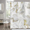 Hnmdmyi Duschvorhang Marmor Optik 120x180, Grau Gold Weiß Duschvorhänge Abstrakt Modern Luxus Kunst Dekorative Badewanne Vorhang Wasserdicht Stoff Waschbar Badevorhang für Badezimmer mit Haken