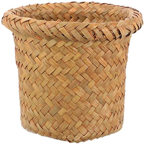 Zerodeko Cestino Intrecciato in Vimini Per Rifiuti Contenitore Di Stoccaggio Senza Coperchio Per Cucina Bagno Ufficio Decorazione Rustica